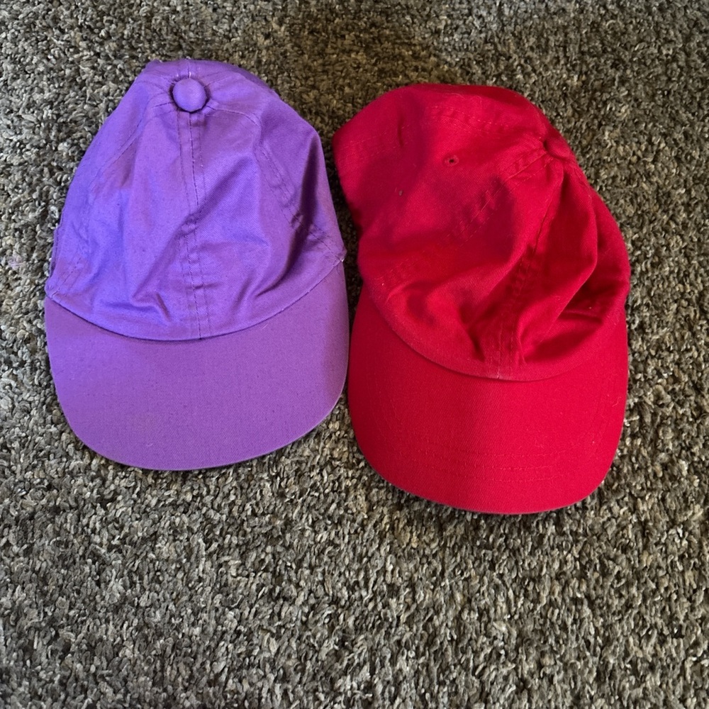 Purple and Red Baseball Caps